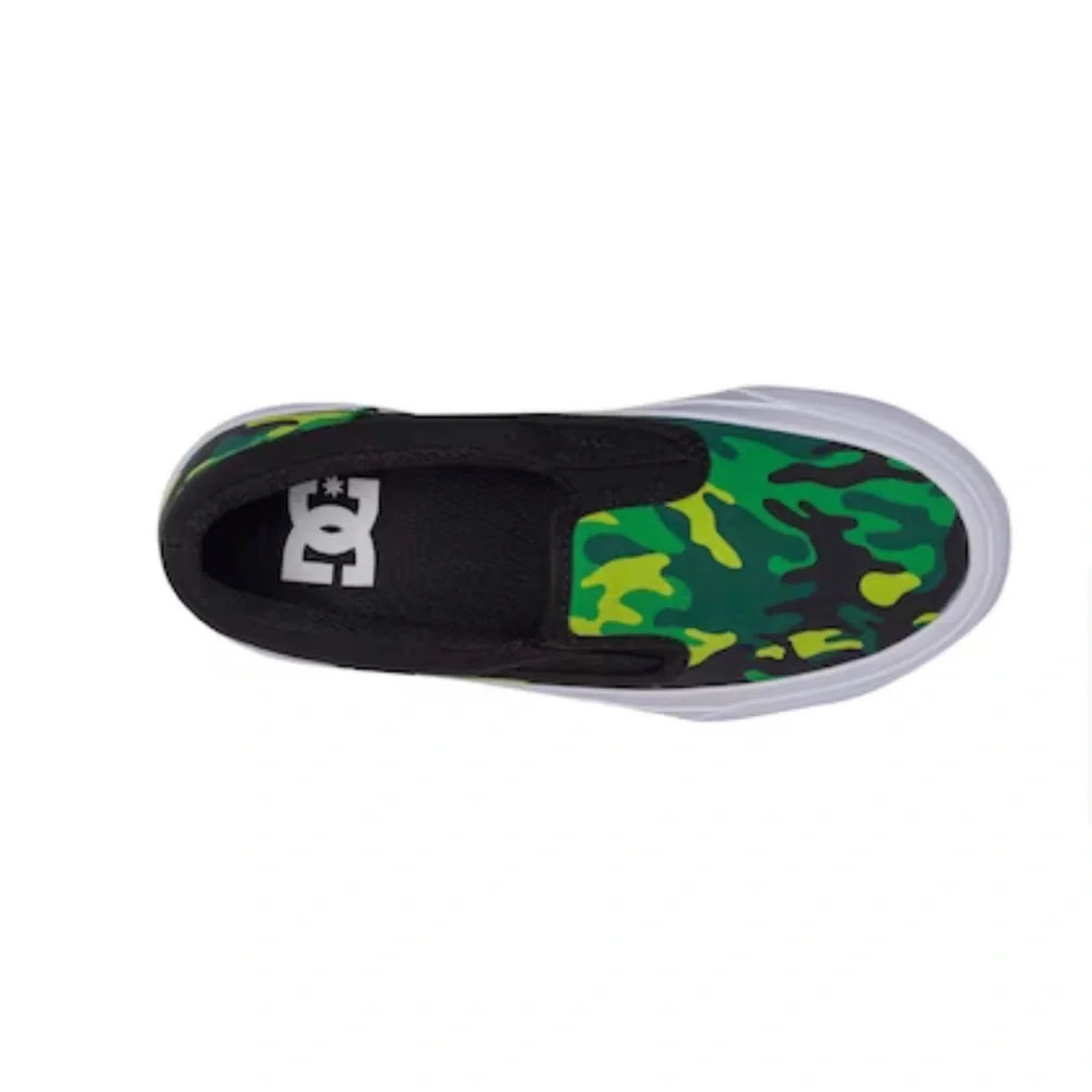 NWT DC Toddler shoes size 11 with green camo print slip on Sneaker - Picture 7 of 7